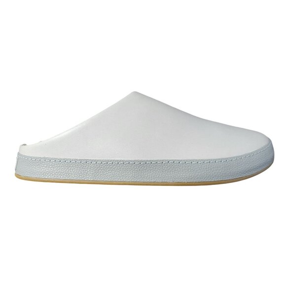 Olukai Leather Mule Slippers Blue Gray Men's Size 12 Loungewear Gift - Picture 2 of 16